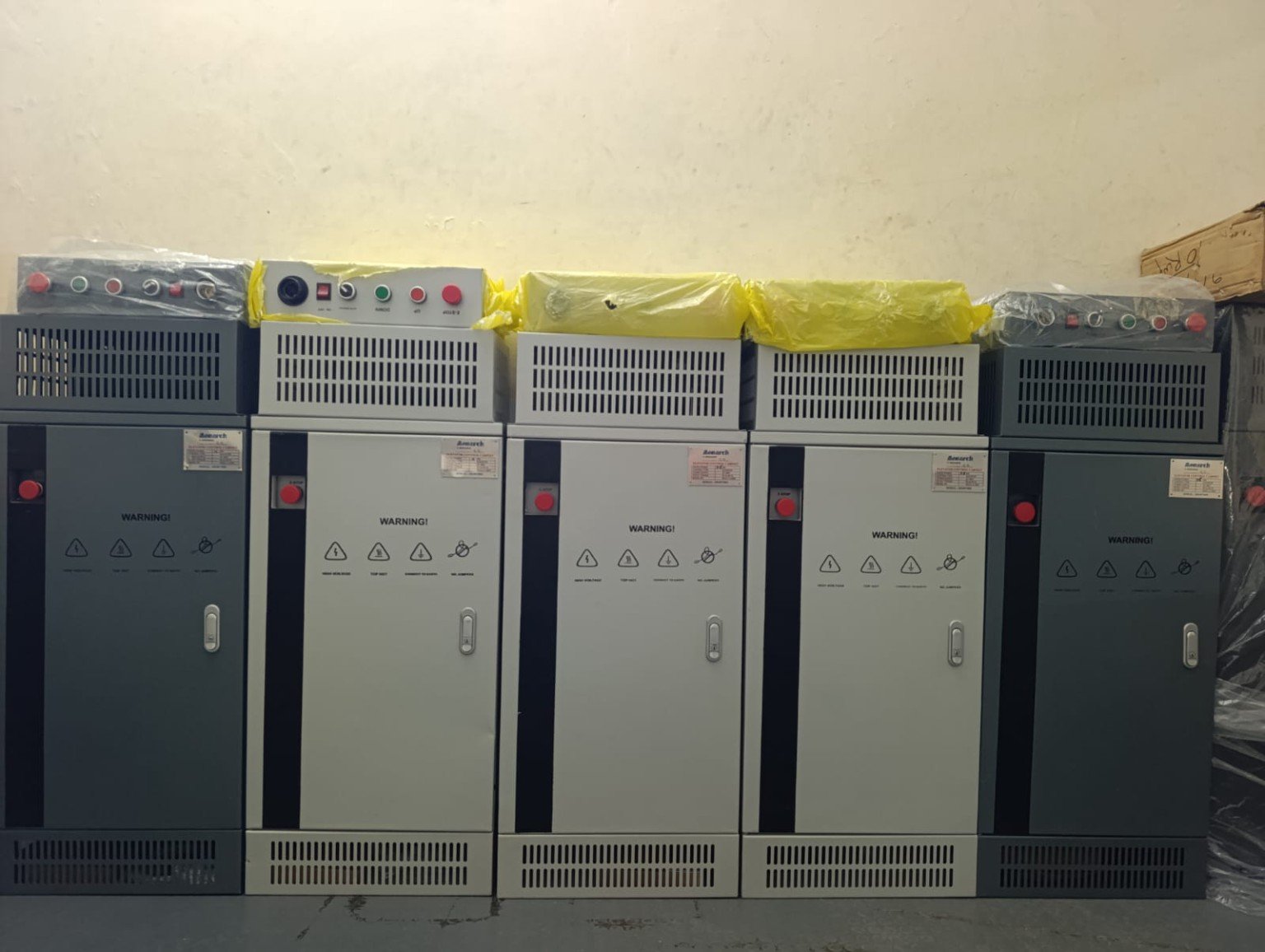 Elevator control panels prepared for installation, modernization, and replacement in residential and commercial buildings by Islamabad Elevator Solutions.