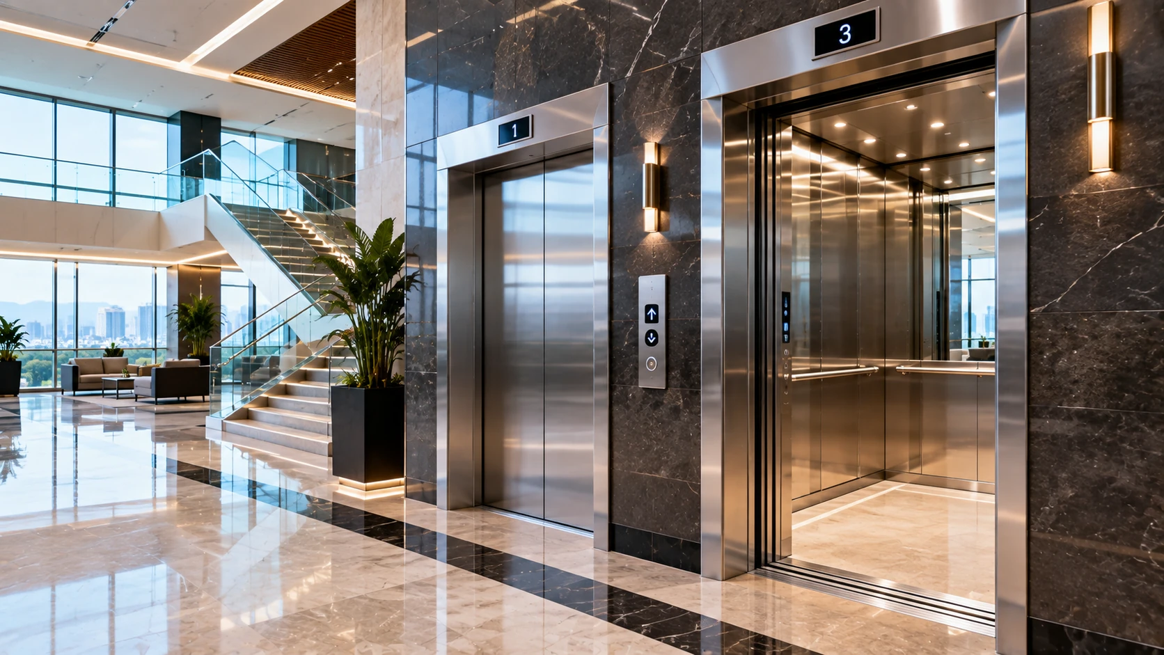 Professional escalator safety inspection and installation in a modern commercial building in Islamabad, Pakistan